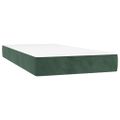 vidaXL Matrac s taštičkovými pružinami stredná tvrdosť tmavozelený 80x200x20 cm zamat