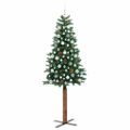 vidaXL Úzky vianočný stromček s 300 LED-i so stojanom Zelená 210 cm