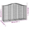 vidaXL Oblúkové gabionové koše 5 ks 200x50x120/140 cm pozink. železo