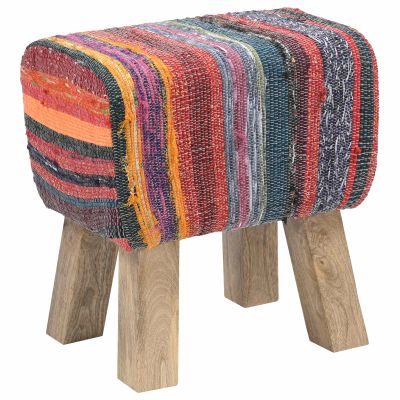 vidaXL lavička 40 x 30 x 45 cm Skutočná koža Viacfarebný