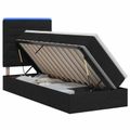 vidaXL LED úložná posteľ s matracom Čierna 90 x 190 cm Látka