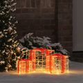 vidaXL Darčeková Škatľa 3 ks 60 LED Teplá biela 20 x 20 x 20 cm Akryl