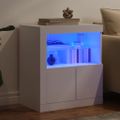 vidaXL Komoda s LED svetlami biela 60,5x37x67 cm