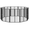 vidaXL Psia brána 10 ks Čierna 60 x 80 cm Pozinkovaná oceľ