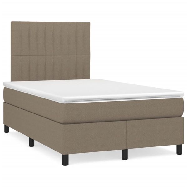vidaXL Boxspring posteľ s matracom sivohnedá 120x190 cm látka