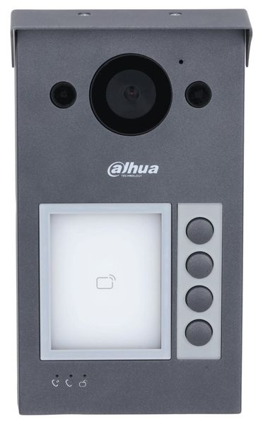 DAHUA Dveřní stanice IP/ 4x zvonek/ 2Mpix 125st/ RFID 13,56MHz/ WiFi/ PoE 802.3af/ IP65/ IK08/ hliník/ povrchová montáž