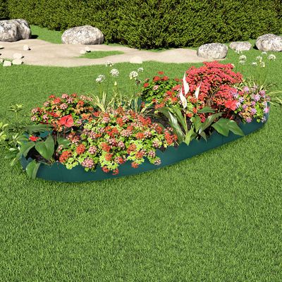 vidaXL Obruba trávnika 10 ks zelená 65x15 cm PP