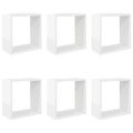 vidaXL Nástenné police 6 ks lesklé biele 30x15x30 cm