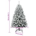 vidaXL Umelý výklopný vianočný stromček so snehovými vločkami 150 cm