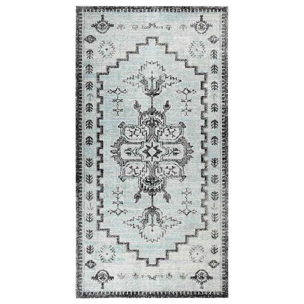 vidaXL Vonkajší koberec hladké tkanie 80x150 cm zelený a sivý