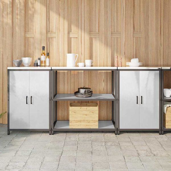 vidaXL Kuchynský úložný set HATTEM 3 pcs Strieborná Nehrdzavejúca oceľ