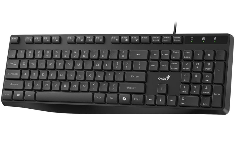 GENIUS KB-117S/ Drôtová/ tichá/ Copilot/ USB/ čierna/ CZ+SK layout Klávesnica, drôtová, USB, CZ+SK layout, Copilot klávesa, čierna