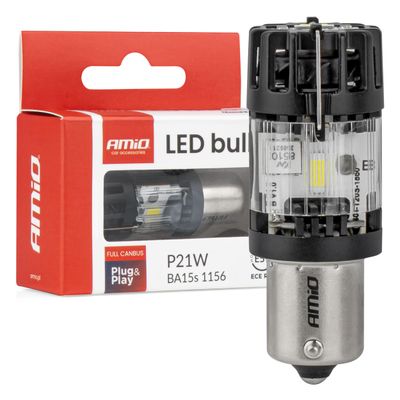 LED žiarovka LumiTec BA15S P21W 12V FULL CANBUS biela 1 ks AMIO-04688