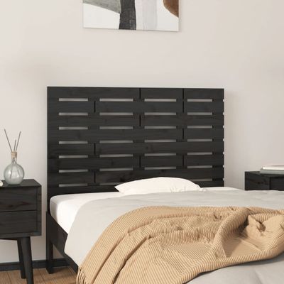 vidaXL Nástenné čelo postele čierne 81x3x63 cm masívna borovica