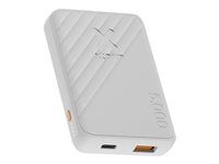 Power banka - 5000 mAh - 12 Watt - Fast Charge - 2 výstupné konektory (USB, 24 pin USB-C) - biela