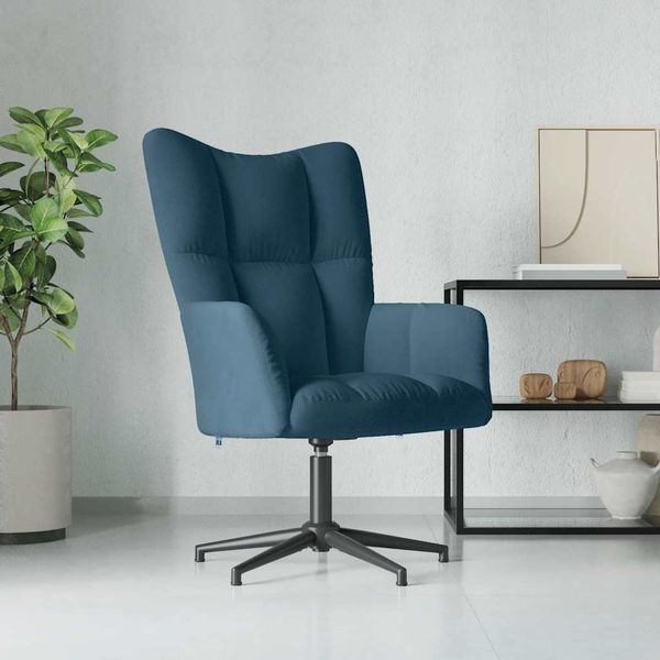 vidaXL Relaxačné kreslo modré zamat