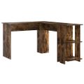 vidaXL Rohový stôl Dymová dub Kompozitné drevo 140 x 113,5 x 75 cm