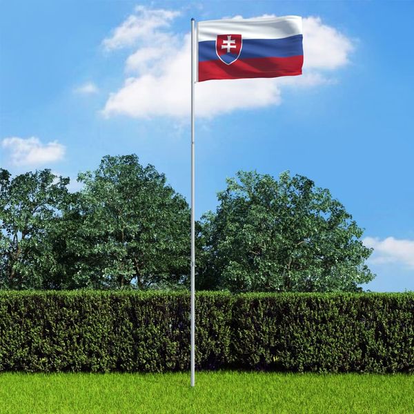 vidaXL Slovenská vlajka a stĺp 6 m hliníkový