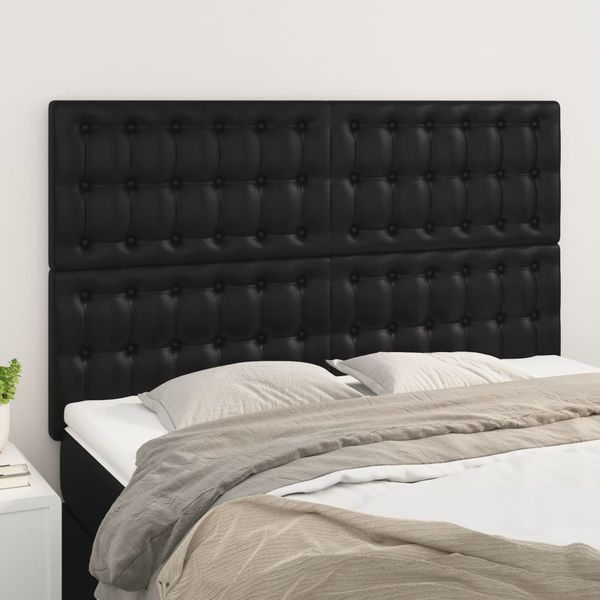 vidaXL Čelo postele čierne 144x5x118/128 cm umelá koža