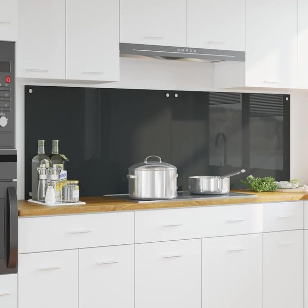 vidaXL Kuchynský obklad 2 pcs Tmavo šedá 90 x 60 cm tvrdené sklo