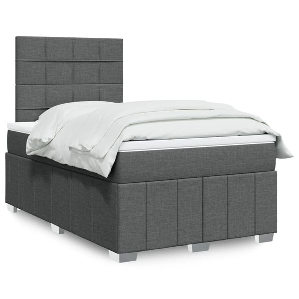 vidaXL Boxspring posteľ s matracom tmavosivý 120x200 cm látka