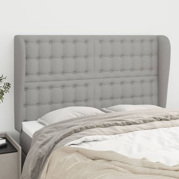 vidaXL Čelo postele so záhybmi bledosivé 147x23x118/128 cm látka