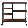 vidaXL Kuchynský vozík hnedý dub 100x45x89,5 cm kompozitné drevo