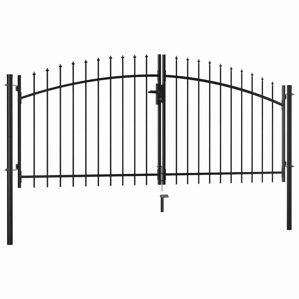 vidaXL Dvojkrídlová plotová bránka Woerden s vrchnou časťou v tvare oštepu 299,5x149,5 cm