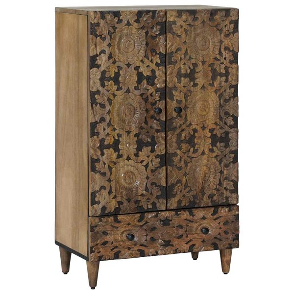 vidaXL Vysoký stolík Hnedá 60 x 33,5 x 100 cm Masívne mango drevo