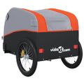 vidaXL Vozík za bicykel, čierno oranžový 30 kg, železo