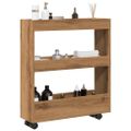 vidaXL Úzky úložný vozík 3 poschodia dub artisan kompozitné drevo