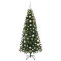 vidaXL Umelý vianočný stromček s 300 LED-i Zelená 180 cm PE a PVC