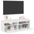 vidaXL TV skrinky s LED svetlami 2 ks lesklé biele 60x35x40 cm