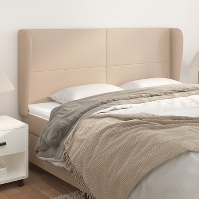 vidaXL Čelo postele so záhybmi kapučínové 203x23x118/128 cm umelá koža