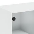 vidaXL Konferenčný stolík so sklenenými dvierkami biely 102x50x42 cm