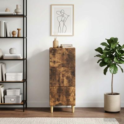 vidaXL Zásuvkový kabinet Dymový dub 33 x 34,5 x 90 cm Kompozitné drevo