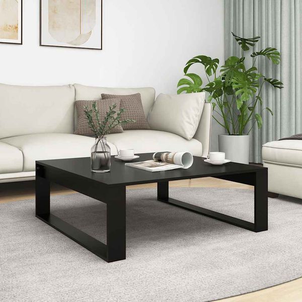 vidaXL Konferenčný stolík, čierny 100x100x35 cm, kompozitné drevo