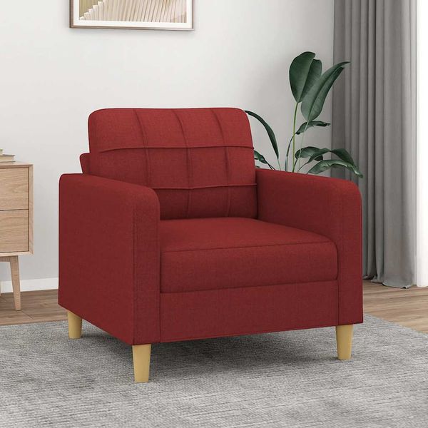 vidaXL Jednomiestna pohovka, vínovo červená 60 cm, látka