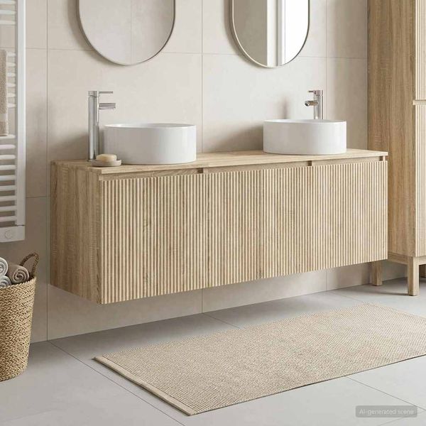 vidaXL Set kabinetov do kúpeľne 3 ks Dub sonoma 49,5 x 44,5 x 65,5 cm