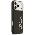 Karl Lagerfeld puzdro PU koža s logom Karl a kovovými tlačidlami fotoaparátu pre iPhone 17 Pro Max čierna