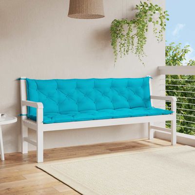 vidaXL Podložky na záhradnú lavičku 2 ks tyrkysové 200x50x7 cm látka