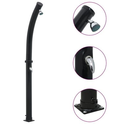 vidaXL Solárna sprcha čierna 214 cm 20 l
