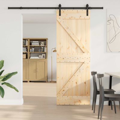 vidaXL Posuvné dvere NARVIK Prírodná a čierna 70 x 210 cm (213,5 cm)