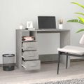 vidaXL Stolík so zásuvkami betónový 102x50x76 cm spracované drevo