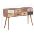 vidaXL Konzolový stolík s 8 zásuvkami 120x30x76 cm masívne borovicové drevo