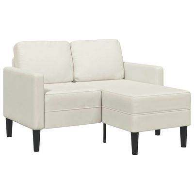vidaXL 2-miestna pohovka s leňoškou Krémová v tvare L 125 cm Zamat