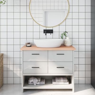 vidaXL Kúpeľňová doska 100x30x(2-4) cm neošetrený masív
