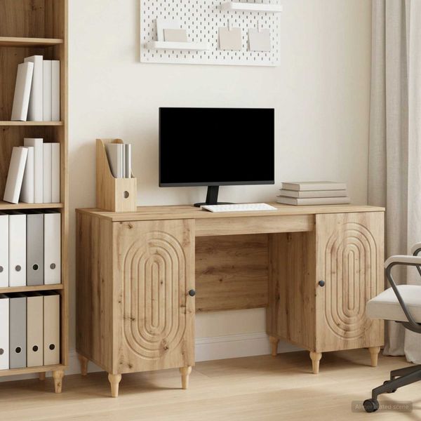 vidaXL Stôl Dub artisan 142,5 x 50 x 75 cm Kompozitné drevo