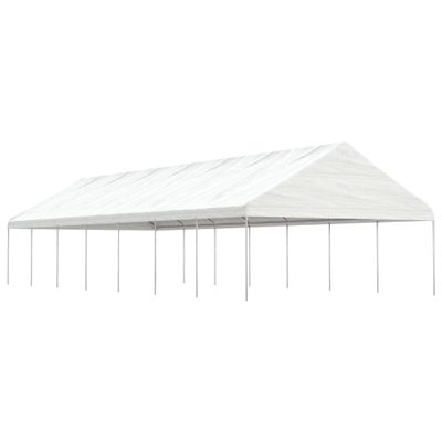 vidaXL Altánok so strechou, biely 15,61x5,88x3,75 m, polyetylén