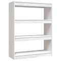 vidaXL Knižnica/deliaca stena biela 100x30x103 cm masívna borovica